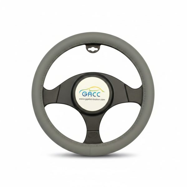 Couvre-volant en cuir C25 Gris pour voiture