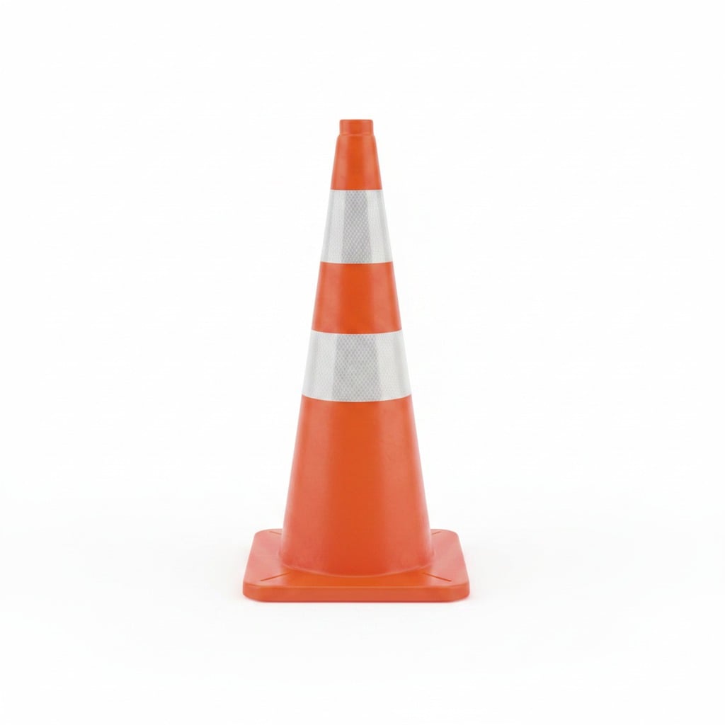 CONE SIGNALISATION DE SECURITE EN PVC P39324-6 - Mr.Bricolage Maroc
