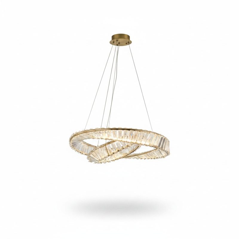 Suspension Lustre LED Crystal Or ELEGANCE 64W 3000K