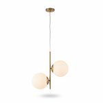 Suspension Nave dorée 3 globes G9 H1000mm