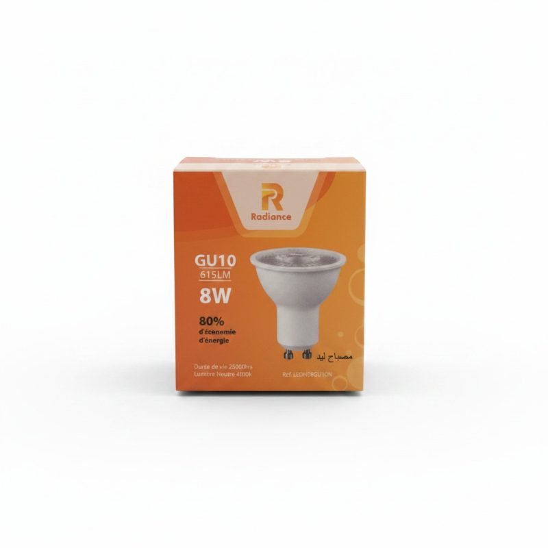 Lampe LED GU10 8W 4000K Lumière Neutre Radiance