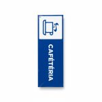 Plaque signalétique adhésive Cafétéria bleu et blanc