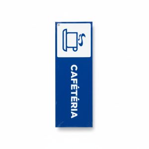 Plaque signalétique adhésive Cafétéria bleu et blanc