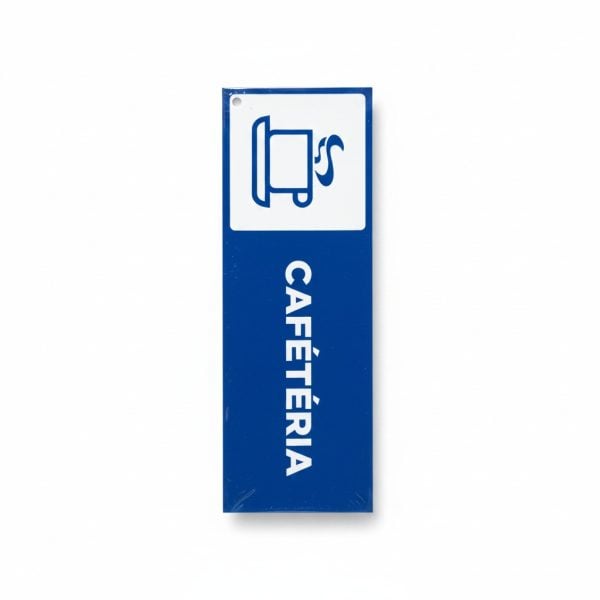 Plaque signalétique adhésive Cafétéria bleu et blanc