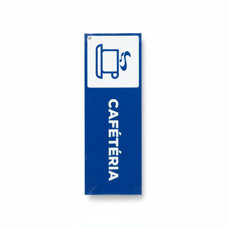 Plaque signalétique adhésive Cafétéria bleu et blanc