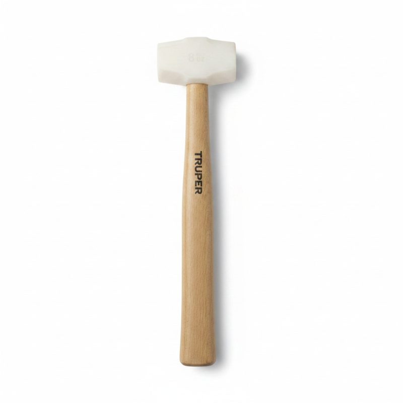Maillet caoutchouc blanc 8 oz manche bois Truper