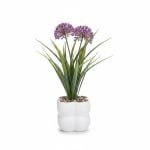 Plante Artificielle Allium Pot Nuage Blanc Décoratif