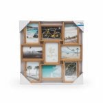 Cadre photo 9 vues 10x15 cm en MDF bois clair