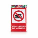 Plaque de signalisation Ne pas marcher sur la pelouse Rouge/Blanc