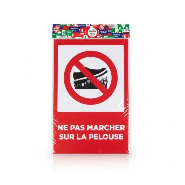 Plaque de signalisation Ne pas marcher sur la pelouse Rouge/Blanc