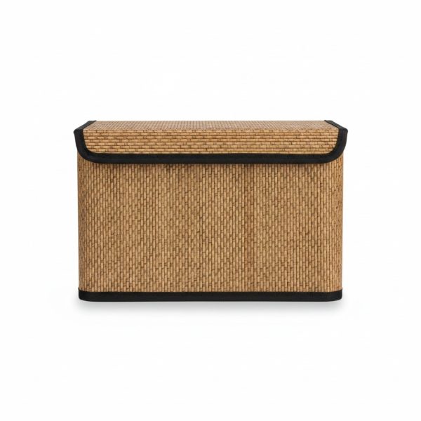 Panier de rangement en bambou avec couvercle 33x23x20 cm