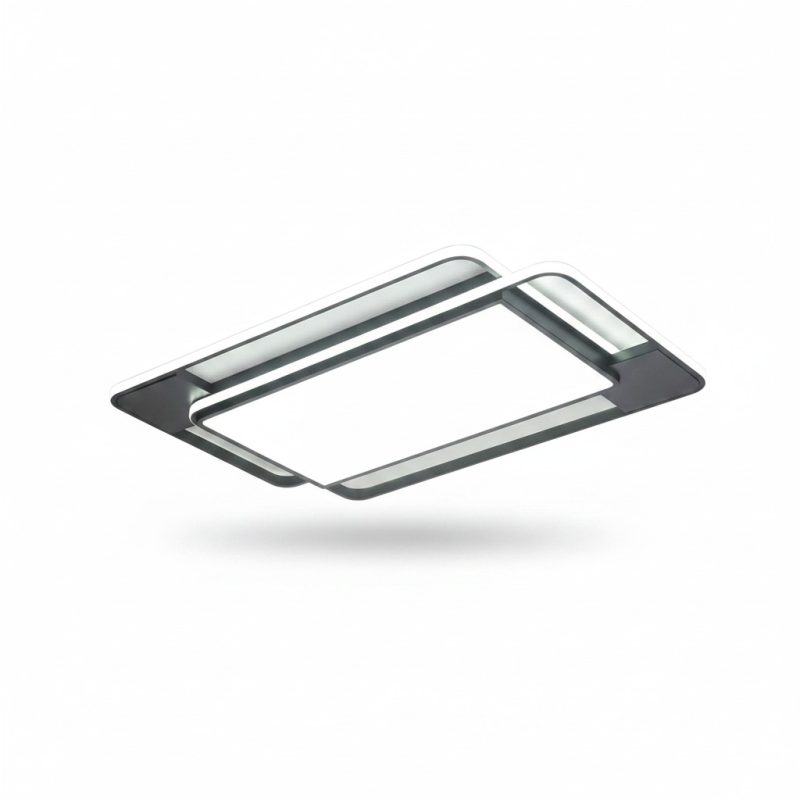 Plafonnier LED Noir 120W Design Moderne 3 Couleurs