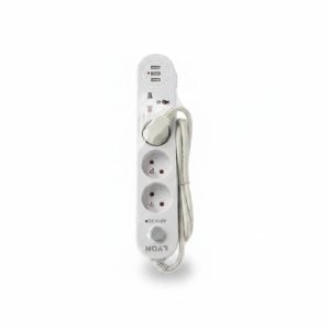 Bloc multiprise 3 prises et 3 ports USB LYON 4PW3U