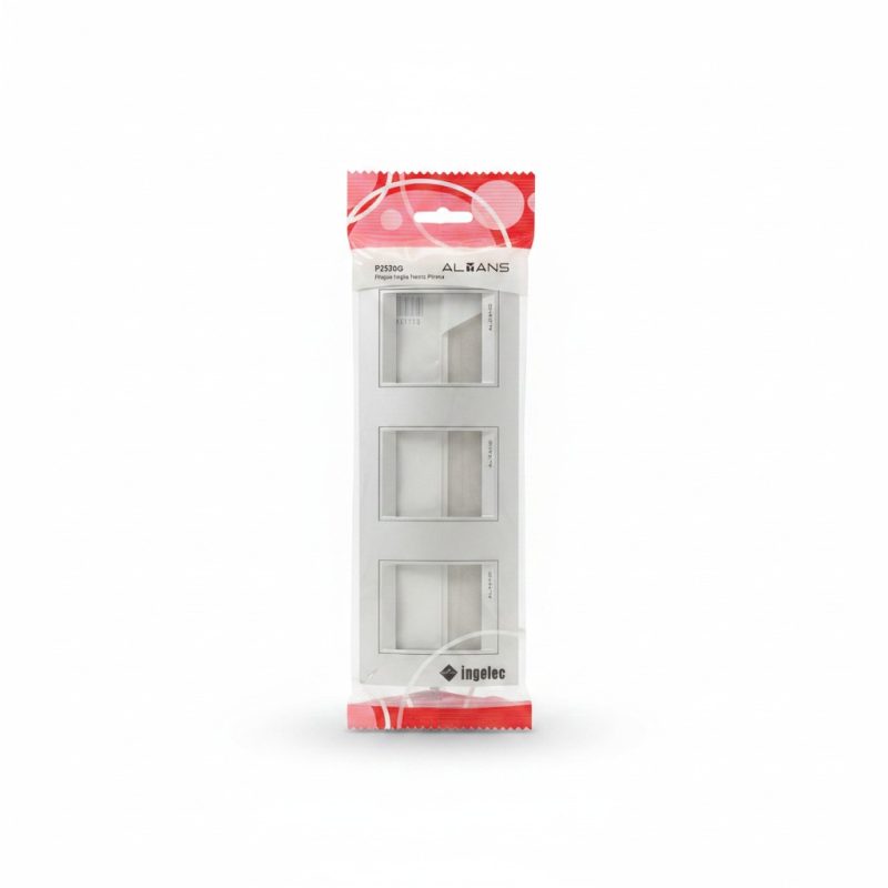 Plaque Triple Horizontale Gris Clair Alians P2520G