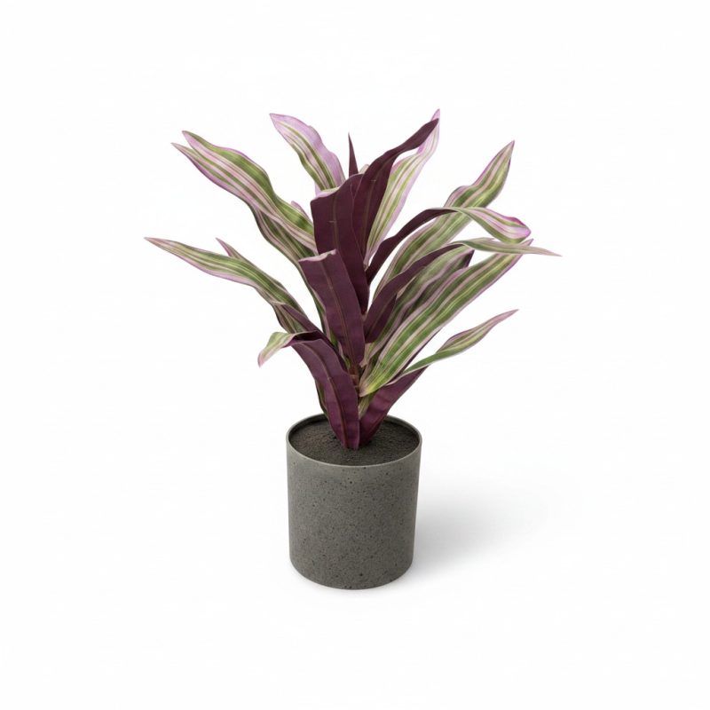 9806571 Plante artificielle Tradescantia violette en pot effet béton