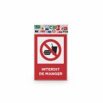 Plaque de signalisation Interdit de Manger - Rouge et Blanc