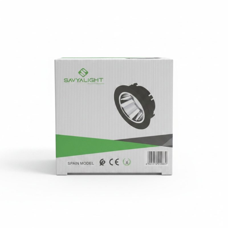 Spot Rond Encastrable GU10 Noir et Chrome Savvyalight