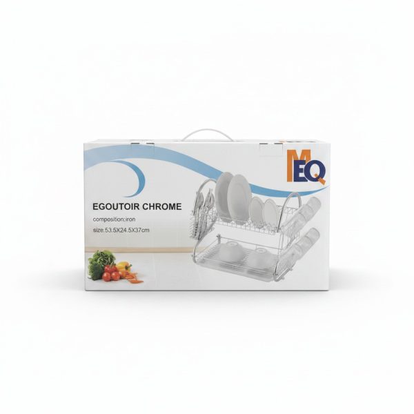 Égouttoir de Cuisine Chromé 2 Niveaux MEQ 53.5cm