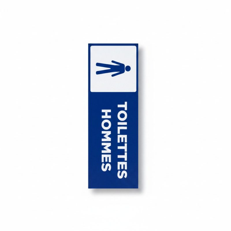 Plaque de signalisation Toilettes Hommes bleu et blanc