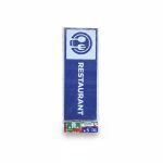 Plaque de signalisation RESTAURANT bleu et blanc