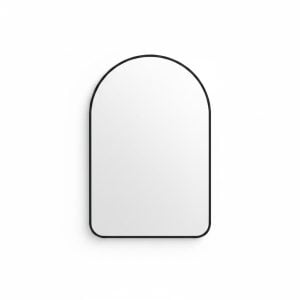 Miroir mural arche 60x80 cm avec cadre noir pour salle de bain