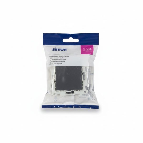 Interrupteur Simple Simon S24 Graphite pour installation fixe