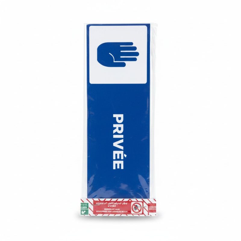 Plaque de signalisation adhésive PRIVÉE bleu et blanc