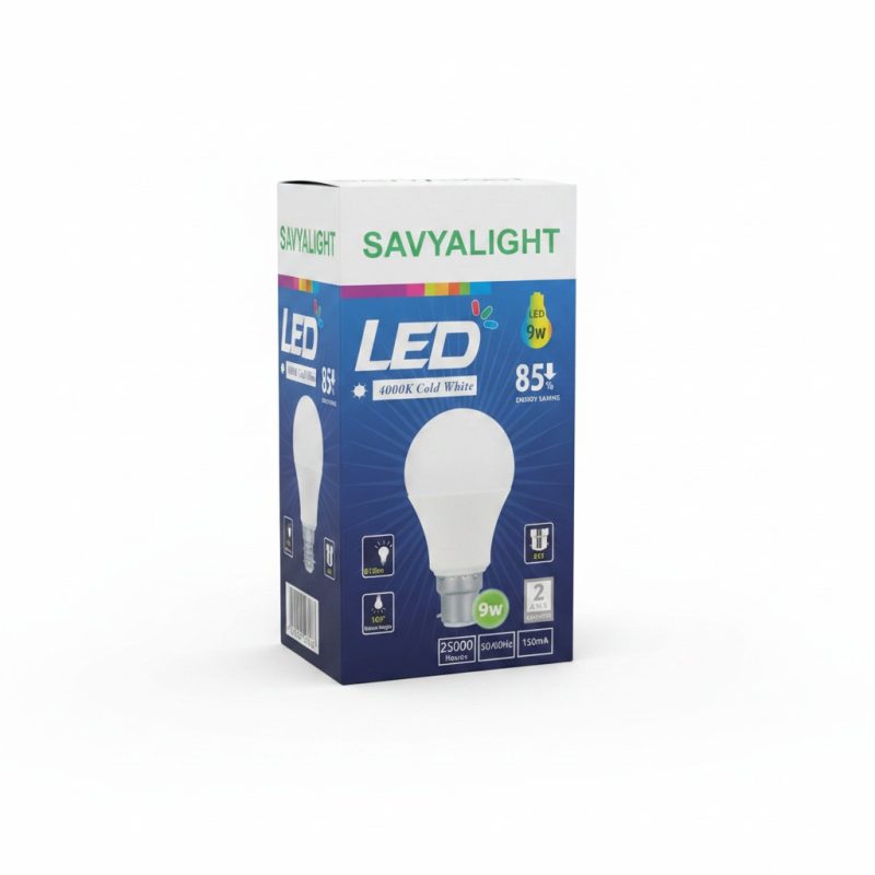 9302651 Ampoule LED A60 B22 9W 4000K Blanc Froid SAVYALIGHT