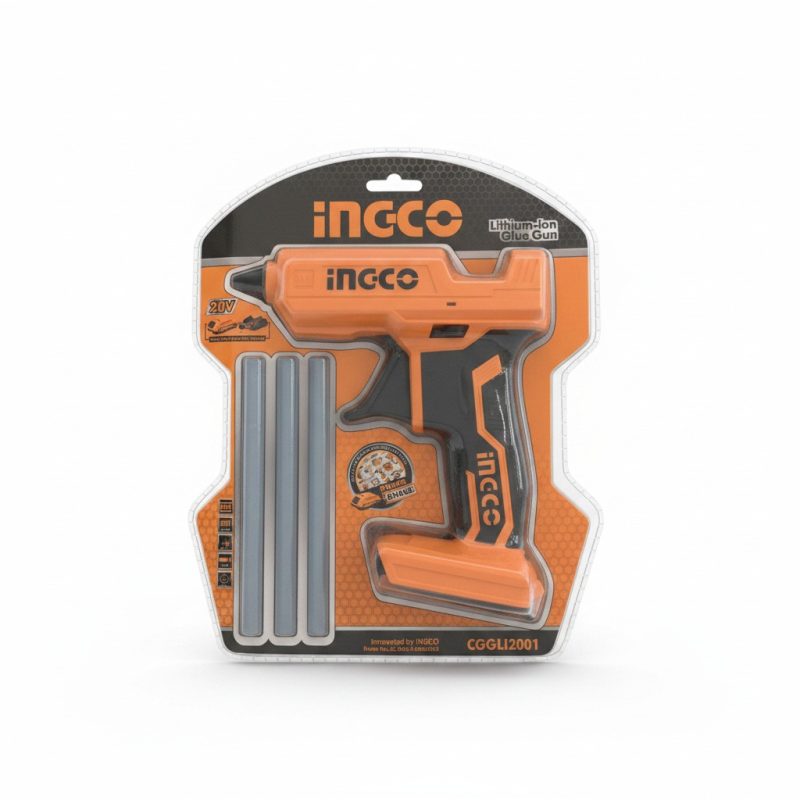 9706211 Pistolet à colle sans fil 20V INGCO CGGLI2001 + 3 bâtons