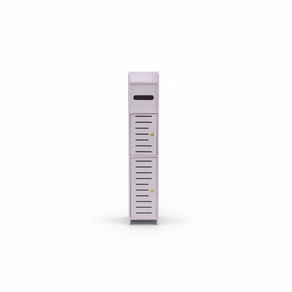 Armoire Rangement Salle de Bain PVC Blanc 15x17x80cm