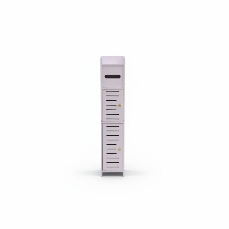 Armoire Rangement Salle de Bain PVC Blanc 15x17x80cm