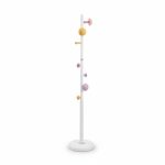 Porte-manteau perroquet en métal blanc et multicolore