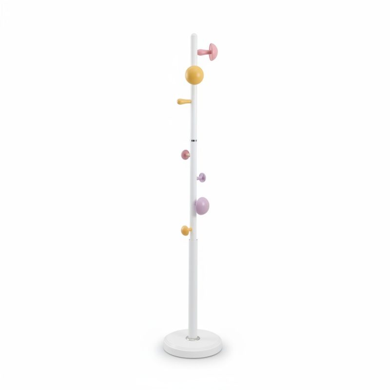 Portemanteau perroquet en métal blanc et multicolore