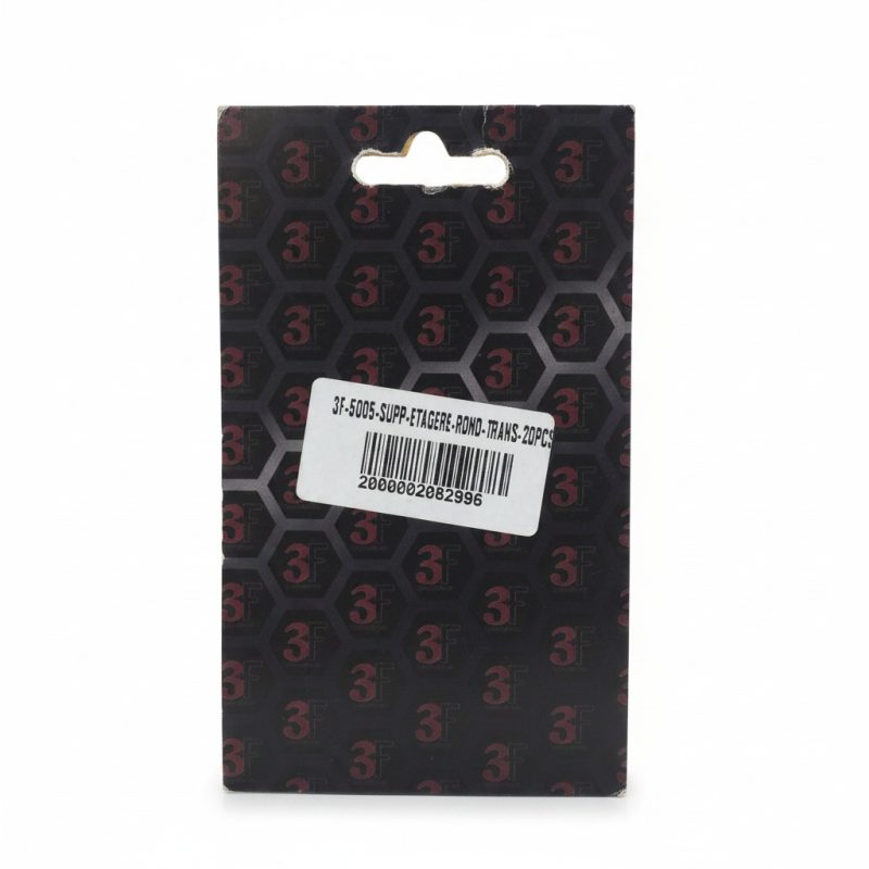 Support étagère pin rond plastique transparent 20 pcs 3F