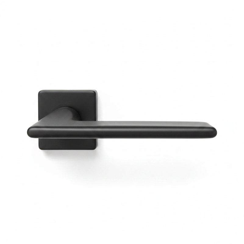 Poignée de porte sur rosace WC Ozen Lena Noir Mat