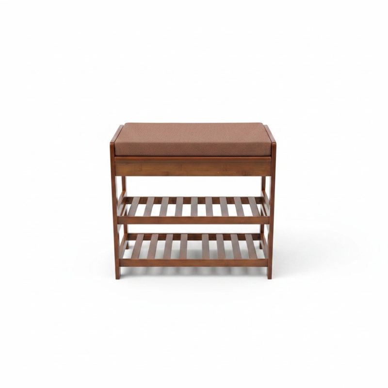 Tabouret rangechaussures avec assise et tiroir en MDF