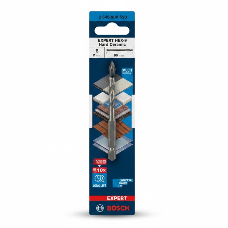Mèche Céramique et Multimatériaux Bosch EXPERT HEX9 6x90mm