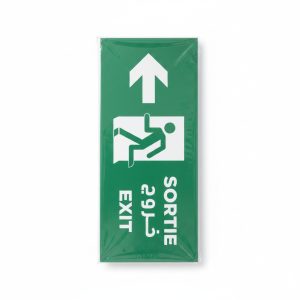 Panneau Signalétique Sortie / Exit Trilingue Flèche Haut/Bas