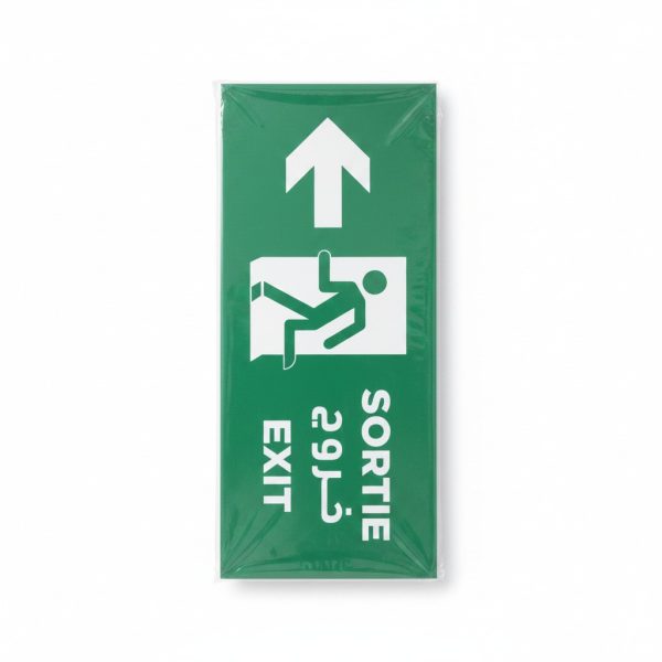 Panneau Signalétique Sortie / Exit Trilingue Flèche Haut/Bas