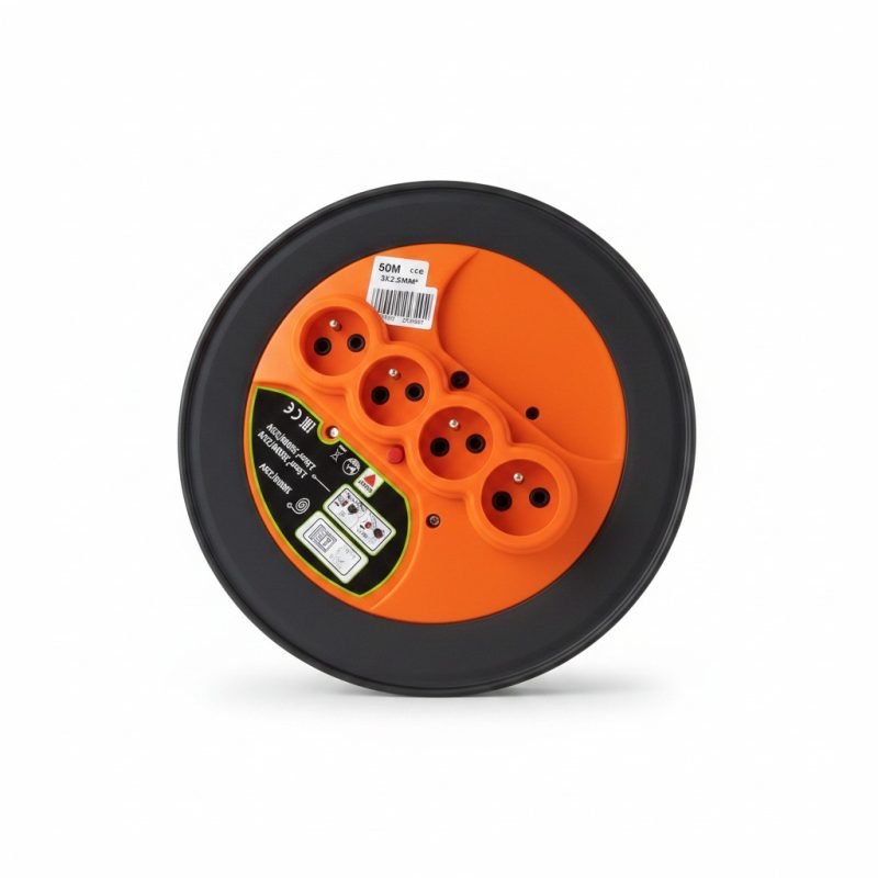 Enrouleur de Câble 50m 4 Prises 3G2.5mm² 16A