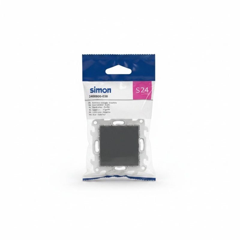 Obturateur aveugle Simon S24 finition Graphite pour prise
