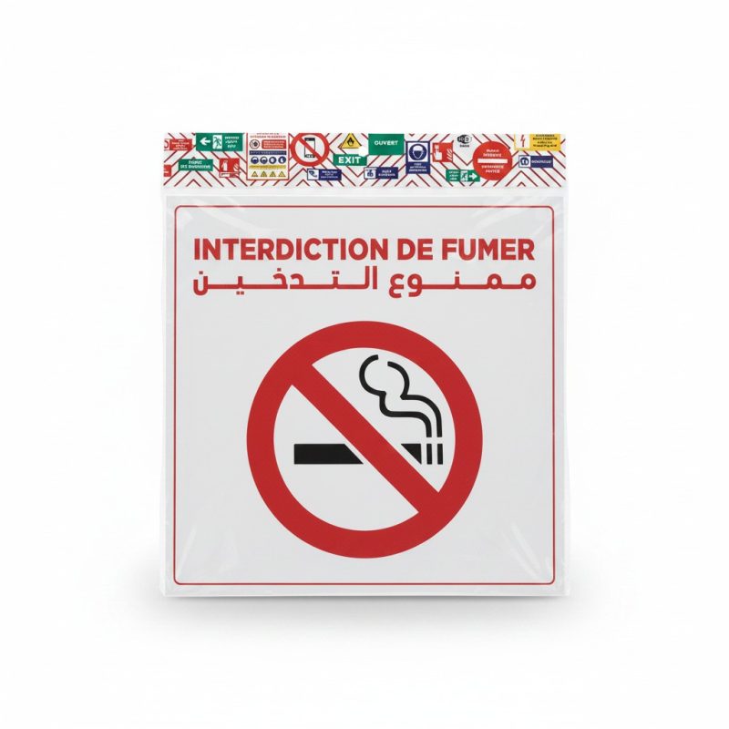 Plaque Interdiction de Fumer Bilingue Français/Arabe