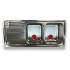 Évier de Cuisine Franke 2 Bacs Inox 116x50 cm avec Égouttoir