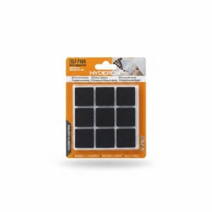 Patins en feutre auto-adhésifs carrés noirs HYDERON, 9 pcs