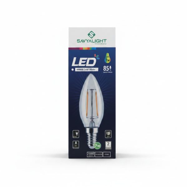 Lampe LED Flamme E14 7W 4000K Cold White SAVVYALIGHT