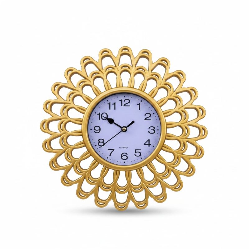 Set Miroir et Horloge Décoratifs Dorés K10H Jasma