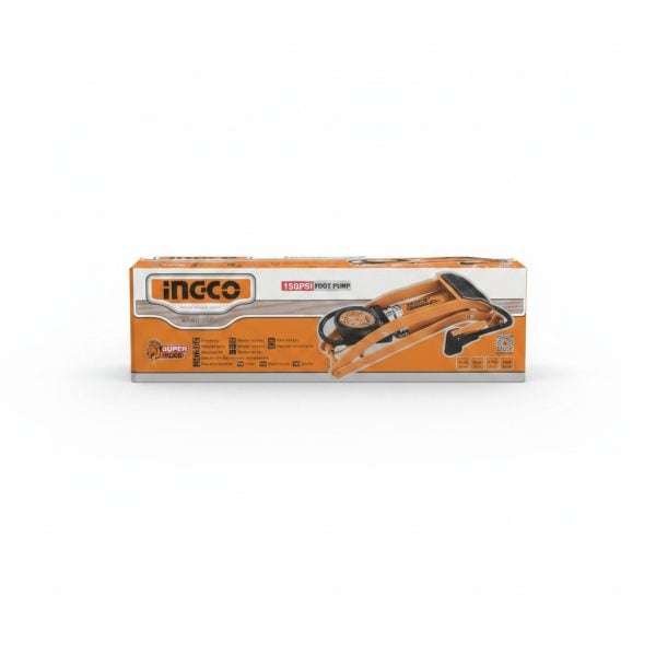 Pompe à Pied 150PSI avec Manomètre et Adaptateurs Ingco