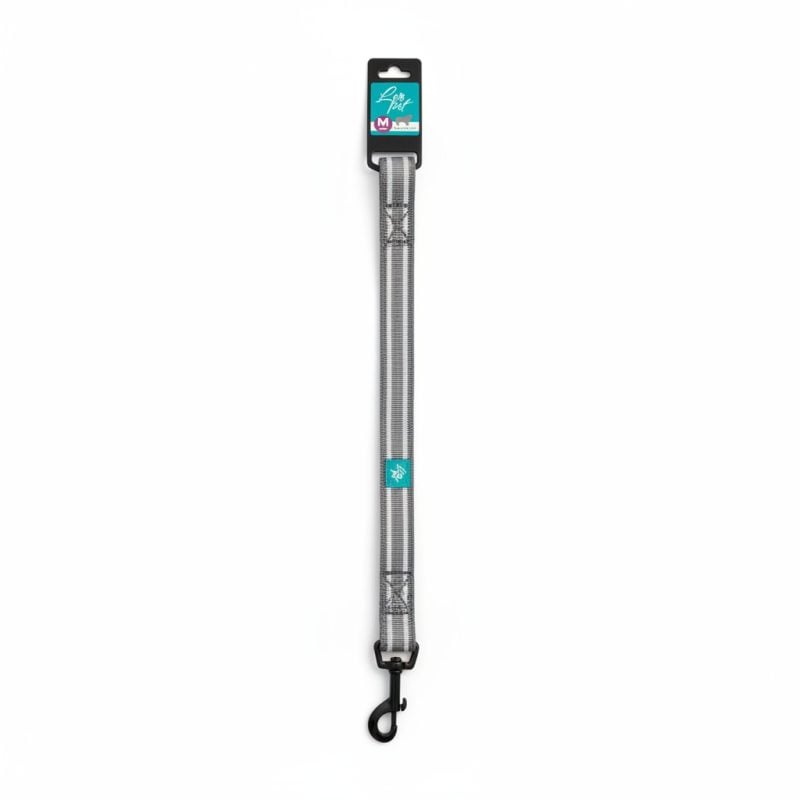 Laisse Lydog nylon et maille gris M 120x2,0 cm