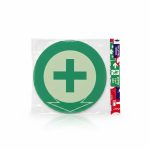 Autocollant de signalisation Premiers Soins rond vert