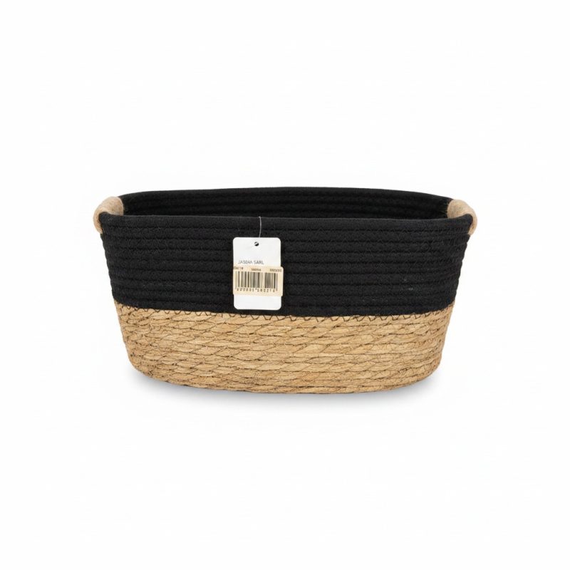 Panier rectangulaire corde et paille 33x24x16 cm | Jasma